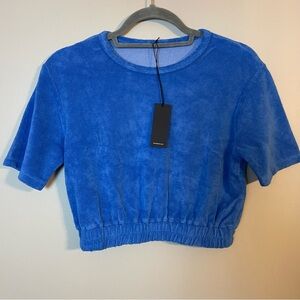 Monrow Vibrant Blue Terry Crop Top
